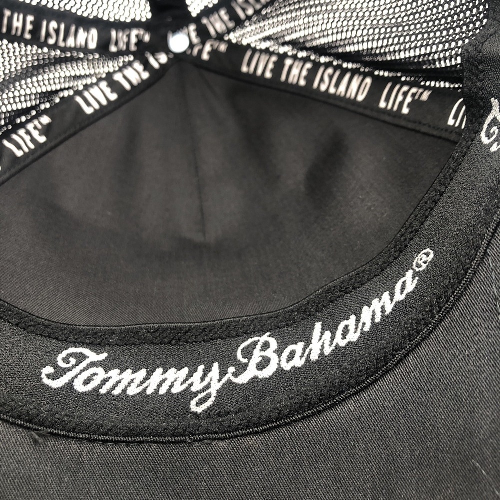 NWT Tommy Bahama Golf Cap Snap Back Adjustable Black Vented Golfing Front Patch - Picture 12 of 16